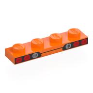 Visuel indicatif Rebrickable de Plaque 1 x 4 avec feu arrière rouge/argent sur fond noir imprimé (Plate 1 x 4 with Red/Silver Taillights on Black Background Print)