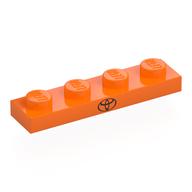 Visuel indicatif Rebrickable de Plaque 1 x 4 avec motif imprimé noir Toyota Logo (Plate 1 x 4 with Black Toyota Logo Print)