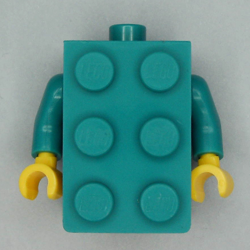 Torse de minifigurine brique Costume avec les mains jaunes (Minifig Torso Brick Suit with Yellow Hands)