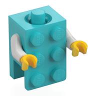 Torse de minifigurine brique Costume avec bras blancs, mains jaunes (Minifig Torso Brick Suit with White Arms, Yellow Hands)
