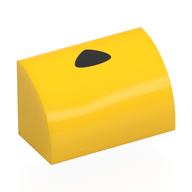 Visuel indicatif Rebrickable de Brique courbée 1 x 2 x 1 Non tenons avec motif imprimé Triangle noir (Brick Curved 1 x 2 x 1 No Studs with Black Triangle Print)