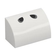 Brique courbée 1 x 2 x 1 Non tenons avec deux gouttes noires (nœuds d'os secs) motif imprimé (Brick Curved 1 x 2 x 1 No Studs with Two Black Tear Drops (Dry Bones Nostrils) Print)