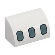 Visuel indicatif Rebrickable de Brique courbée 1 x 2 x 1 sans tenons avec des fenêtres d'avion motif imprimé (Brick Curved 1 x 2 x 1 No Studs with Airplane Windows Print)