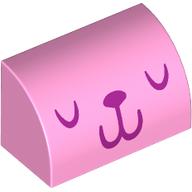 Visuel indicatif Rebrickable de Brique courbée 1 x 2 x 1 Non tenons avec motif imprimé visage animal violet foncé (Brick Curved 1 x 2 x 1 No Studs with Dark Purple Animal Face Print)