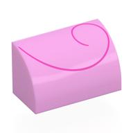 Visuel indicatif Rebrickable de Brique courbée 1 x 2 x 1 Non tenons avec motif imprimé Grande spirale rose foncé (Brick Curved 1 x 2 x 1 No Studs with Dark Pink Large Spiral Print)