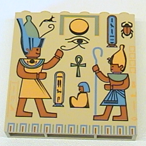 Visuel indicatif Rebrickable de Brique 1 x 6 x 5 avec Hiéroglyphes et motif imprimé figurine (Brick 1 x 6 x 5 with Hieroglyphs and Minifig Print)