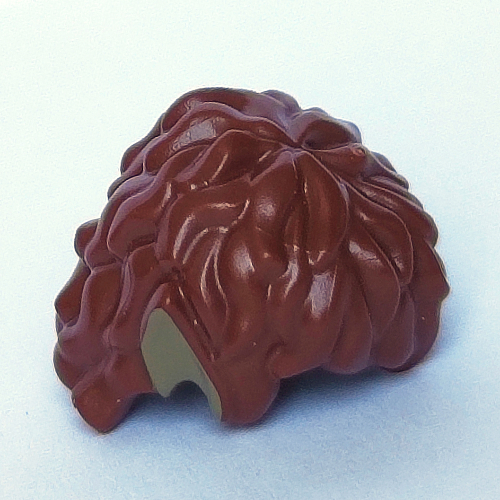 Cheveux bouclés avec motif imprimé oreilles pointues beige foncé (Hair Curly with Dark Tan Pointy Ears Print)