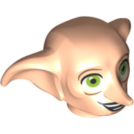 Tête de minifigurine spéciale, dobby avec motif imprimé sourire (Minifig Head Special, Dobby with Smile Print)