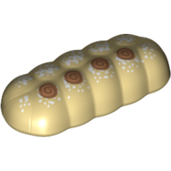 Visuel indicatif Rebrickable de Pain alimentaire Pain noué avec des taches blanches et nougat moyen Spirales motif imprimé (Food Bread Knotted Loaf with White Speckles and Medium Nougat Spirals Print)
