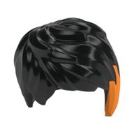 Cheveux courts ébouriffés avec partie latérale avec une strie orange foncée (Hair Short Tousled with Side Part with Dark Orange Streak)