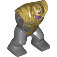 Géant du corps, Thanos, corps doré et motif imprimé visage lavande moyen (Body Giant, Thanos, Gold Bodysuit and Medium Lavender Face Print)
