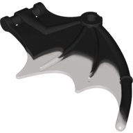 Visuel indicatif Rebrickable de Partie du corps de la créature, dragon / aile thestrale avec connexion de barre et motif marbré transparent-brun (Creature Body Part, Dragon / Thestral Wing with Bar Connection and Marbled Trans-Brown Pattern)