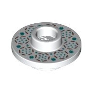 Visuel indicatif Rebrickable de Équipement tasse / tasse à thé soucoupe avec tenon encastré sur le dessus avec des fleurs et des points motif imprimé (Equipment Cup / Teacup Saucer with Recessed Stud on Top with Flowers and Dots Print)