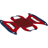 Visuel indicatif Rebrickable de Tente petite avec motif imprimé rouge et bleu foncé (Tent Small with Red and Dark Blue Print)
