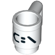 Visuel indicatif Rebrickable de Équipement Tasse / tasse avec motif imprimé 'C:\' (Equipment Cup / Mug with 'C:\' Print)