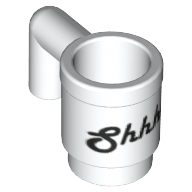Visuel indicatif Rebrickable de Équipement Tasse / Mug avec motif imprimé 'Shhh!' (Equipment Cup / Mug with 'Shhh!' Print)