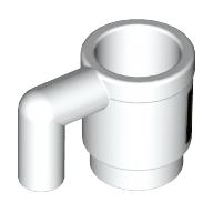 Visuel indicatif Rebrickable de Tasse d'équipement / tasse avec carré d'or, motif imprimé 'TVA' brun rougeâtre (Equipment Cup / Mug with Gold Square, Reddish Brown 'TVA' Print)
