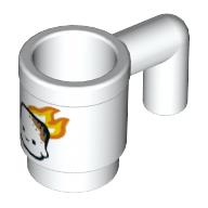 Visuel indicatif Rebrickable de Tasse d'équipement / tasse avec guimauve avec motif imprimé flammes / feu (Equipment Cup / Mug with Marshmallow with Flames/Fire Print)