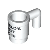 Visuel indicatif Rebrickable de Tasse d'équipement / tasse avec motif imprimé noir 'WORLD'S BEST BOSS' (Equipment Cup / Mug with Black 'WORLD'S BEST BOSS' Print)