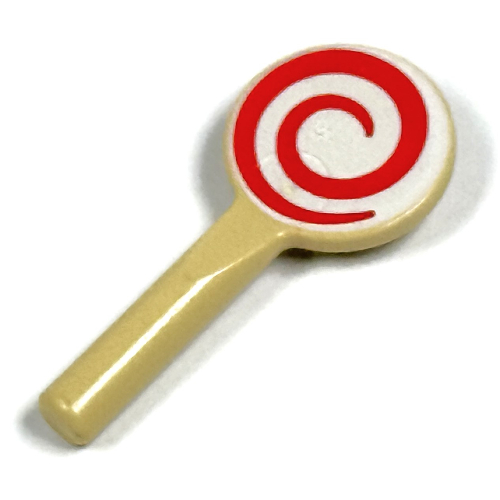 Visuel indicatif Rebrickable de Équipement Signal Paddle avec motif imprimé en spirale rouge et blanc (Equipment Signal Paddle with Red and White Spiral Print)