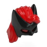 Cheveux et masque, cachette de batwoman, longs cheveux roux sur le motif supérieur (Hair and Mask, Batwoman Cowl, Long Red Hair on Top Pattern)