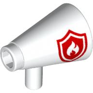 Visuel indicatif Rebrickable de Équipement mégaphone avec feu rouge logo bouclier motif imprimé (Equipment Megaphone with Red Fire Shield Logo Print)