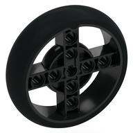 Visuel indicatif Rebrickable de Roue 57 x 14 avec 4 rayons avec 2 trous et pneu intégral noir (Wheel 57 x 14 with 4 Spokes with 2 Holes and Black Integral Tire)