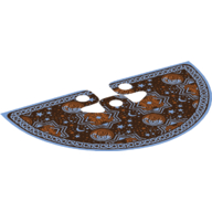 Cape de vêtements de cou, manteau demi-cercle, irisé / orante design brun rougeâtre avec bord motif imprimé (Neckwear Cape, Cloak Half Circle, Iridescent / Orante Reddish Brown Design with Border Print)