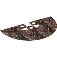 Cape, cape demi-cercle, devant irisé, fond brun rougeâtre motif imprimé (Neckwear Cape, Cloak Half Circle, Iridescent Front, Reddish Brown Design Back Print)