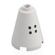 Visuel indicatif Rebrickable de Cône 2 x 2 x 2, tenon ouvert avec motif imprimé points noirs (Cone 2 x 2 x 2, Open Stud with Black Dots Print)