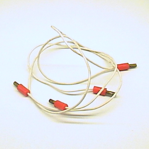 Visuel indicatif Rebrickable de Fil avec 4 x connecteurs rouges à 1 connecteur 4.5V, connecteurs fendues 48L (Wire with 4 x Red 1-prong Connectors 4.5V, Split Pins 48L)