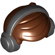 Cheveux courts avec 2 serrures sur la gauche avec casque Motif imprimé noir (Hair Short with 2 Locks on Left with Headphones Black Print)