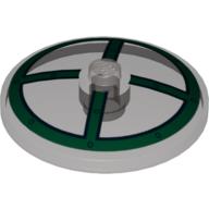Visuel indicatif Rebrickable de Plat 4 x 4 inversé [radar] avec motif imprimé croix verte (Dish 4 x 4 Inverted [Radar] with Green Cross Print)