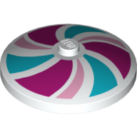 Visuel indicatif Rebrickable de Plat 4 x 4 inversé [Radar] avec motif imprimé Rose Brillant, Bleu Magenta et Bleu Moyen (Dish 4 x 4 Inverted [Radar] with Bright Pink, Magenta and Medium Blue Swirls Print)