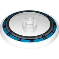 Visuel indicatif Rebrickable de Plat 4 x 4 inversé [radar] avec des marques de cercle azur foncé et de gyrosphère (Dish 4 x 4 Inverted [Radar] with Dark Azure Circle and Gyrosphere Markings)