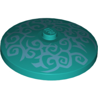 Visuel indicatif Rebrickable de Plat 4 x 4 inversé [Radar] avec motif imprimé Tourbillons Bleu Sable (Dish 4 x 4 Inverted [Radar] with Sand Blue Swirls Print)