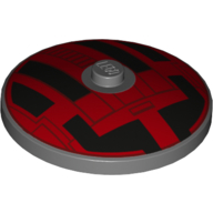 Visuel indicatif Rebrickable de Plat 4 x 4 inversé [Radar] avec Marquages Noir/Rouge (TIE Fighter) motif imprimé (Dish 4 x 4 Inverted [Radar] with Black/Red Markings (TIE Fighter) Print)