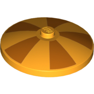 Visuel indicatif Rebrickable de Plat 4 x 4 inversé [Radar] avec rayures orange (Parasol) (Dish 4 x 4 Inverted [Radar] with Orange Stripes (Parasol))