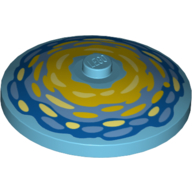 Visuel indicatif Rebrickable de Plat 4 x 4 inversé [Radar] avec des traits de peinture bleu/jaune en motif imprimé Cercles (Dish 4 x 4 Inverted [Radar] with Shade of Blue/Yellow Paint Strokes in Circles Print)