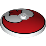 Visuel indicatif Rebrickable de Plat 4 x 4 inversé [Radar] avec motif imprimé rouge Rebel Loge (Dish 4 x 4 Inverted [Radar] with Red Rebel Loge Print)