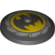 Visuel indicatif Rebrickable de Plat 4 x 4 inversé [Radar] avec motif imprimé Batman Logo (Dish 4 x 4 Inverted [Radar] with Batman Logo Print)