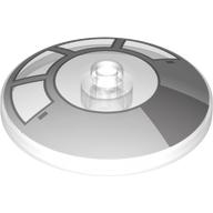 Visuel indicatif Rebrickable de Plat 4 x 4 inversé [radar] avec motif imprimé de cockpit de faucon millénaire (Dish 4 x 4 Inverted [Radar] with Millennium Falcon Cockpit Print)