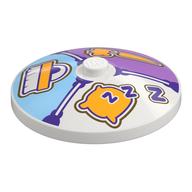 Visuel indicatif Rebrickable de Plat 4 x 4 inversé [Radar] avec Brosse, Carotte, Oreiller, motif imprimé 'ZZZ' (Dish 4 x 4 Inverted [Radar] with Brush, Carrot, Pillow, 'ZZZ' Print)