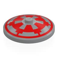 Visuel indicatif Rebrickable de Plat 4 x 4 inversé [radar] avec motif imprimé symbole empire rouge (Dish 4 x 4 Inverted [Radar] with Red Empire Symbol Print)
