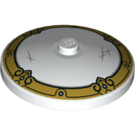 Visuel indicatif Rebrickable de Plat 4 x 4 inversé [radar] avec bord doré, et éraflures motif imprimé (Dish 4 x 4 Inverted [Radar] with Gold Edge, and Scuff Marks Print)