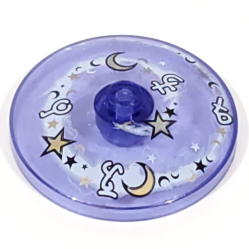 Visuel indicatif Rebrickable de Plat 4 x 4 inversé [Radar] avec motif imprimé magique (Dish 4 x 4 Inverted [Radar] with Swirl Magical Print)