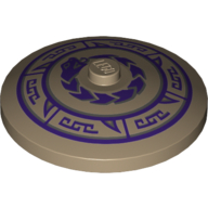 Visuel indicatif Rebrickable de Plat 4 x 4 inversé [Radar] avec serpent gris et violet foncé et motif imprimé géométrique (Dish 4 x 4 Inverted [Radar] with Gray and Dark Purple Snake and Geometric Print)