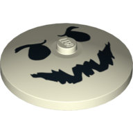 Visuel indicatif Rebrickable de Plat 4 x 4 inversé [radar] avec motif imprimé visage fantôme noir (Dish 4 x 4 Inverted [Radar] with Black Ghost Face Print)
