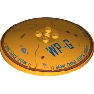 Visuel indicatif Rebrickable de Plat 8 x 8 inversé [radar] avec système de changement de drone wp-g motif imprimé (Dish 8 x 8 Inverted [Radar] with WP-G Drone Change System Print)