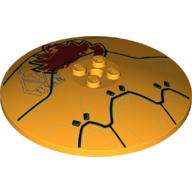 Visuel indicatif Rebrickable de Plat 8 x 8 inversé [radar] avec motif imprimé drone doré 'TIVAN' et '28MB' (Dish 8 x 8 Inverted [Radar] with 'TIVAN' and '28MB' Golden Drone Print)